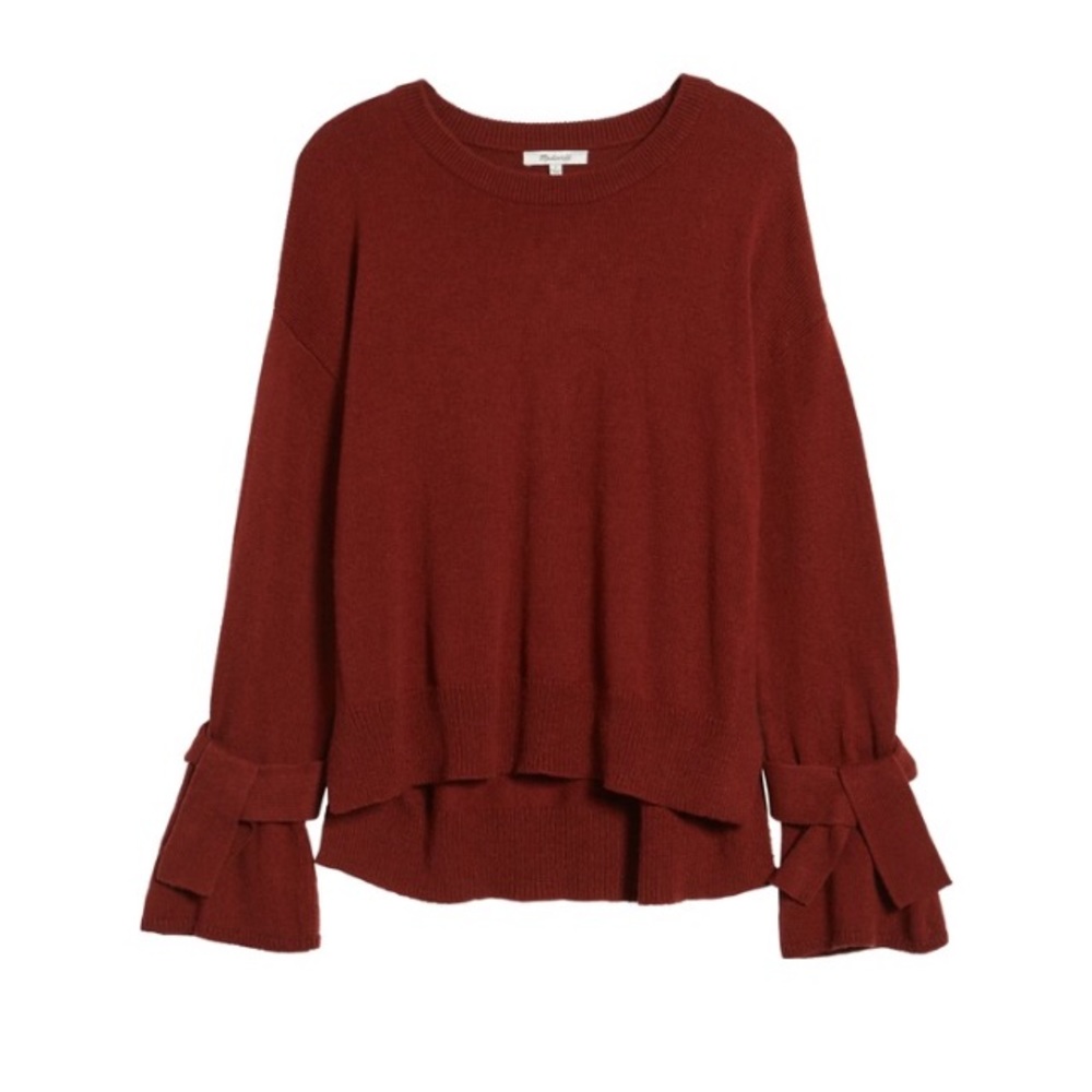 Madewell NEVER WORM Tie Sleeve Sweater